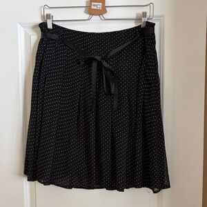 RW&CO. Black A-Line Skirt with Dots and Ribbon